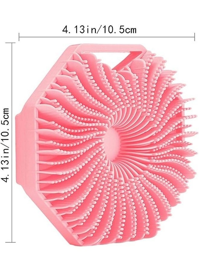 Beauenty Antimicrobial Silicone Bath Body Brush Exfoliating Body Scrubber for Sensitive Skin Eco Friendly Shower Scrubber for Body Silicone Body Brush for Showering(Pink) - Image 4