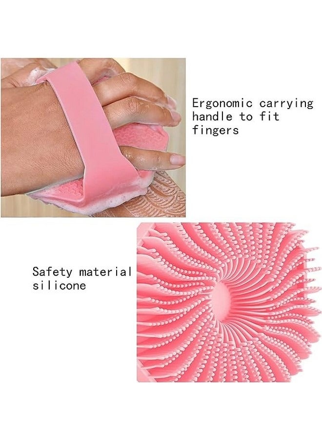 Beauenty Antimicrobial Silicone Bath Body Brush Exfoliating Body Scrubber for Sensitive Skin Eco Friendly Shower Scrubber for Body Silicone Body Brush for Showering(Pink) - Image 2