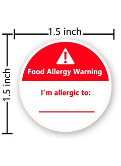 Top label Allergies Stickers,Writable Allergy Labels,I'M Allergic To Stickers,1.5 Inch Total 500 Per Roll  - Image 2
