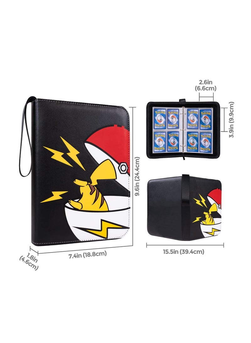Pokemon Card Holder Binder Album Carrying Case for Pokemon Cards Trading Cards Album holder holds 400 Cards with 50 Removable Sheets and 4 Pockets - Image 2