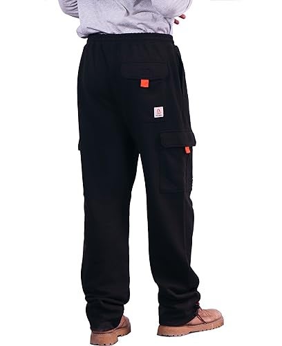 BOCOMAL FR Cargo Sweatpants Flame Resistant Midweight 10.5oz Knit Multi-Pockets Black FR Pants(Non Fleece) - Image 3
