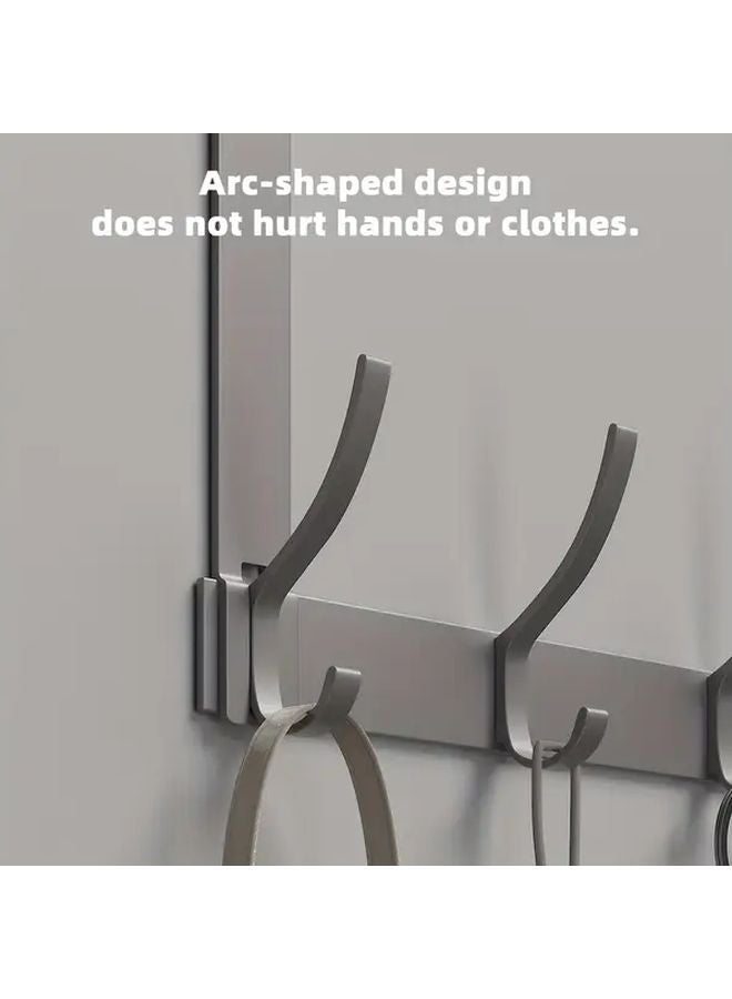 كريم أبيض فوق الباب خطافات ألومنيوم 6 خطافات مقاومة للصدأ موفر للمساحة حامل - Image 3