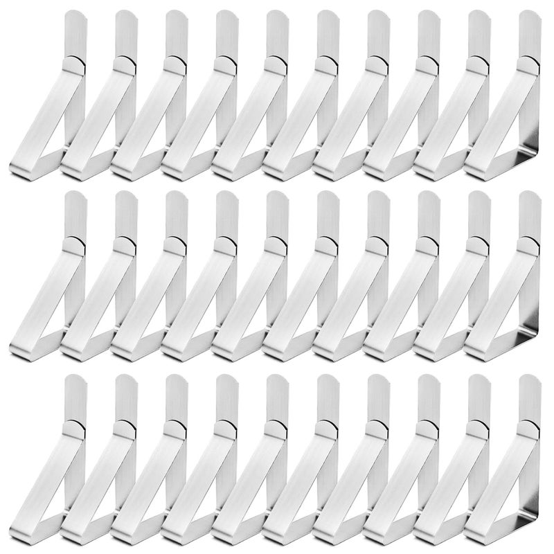 T-Antrix TAntrix Tablecloth Clips 30 Packs Picnic Table Clips Flexible Stainless Steel Table Cloth Cover Clamps Table Cloth Holders Ideal for Picnics Marquees Weddings Graduation Party 