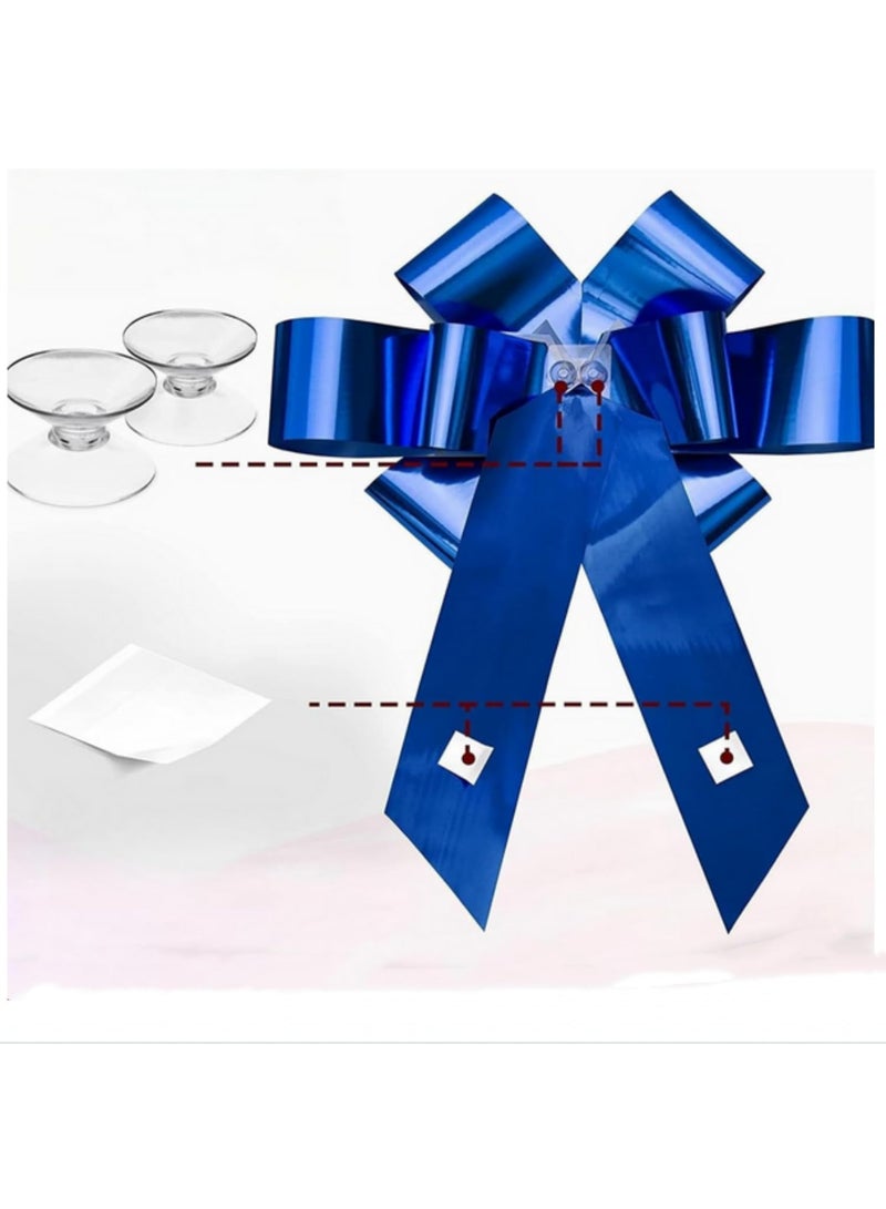 1 قطعة 30 إنش عقدة سيارة عملاقة، عقدة هدايا كبيرة لتغليف هدايا أعياد الميلاد وحفلات الزفاف والذكرى السنوية، ديكور شريط ضخم للسيارات والهدايا والاحتفالات، أزرق - Image 3