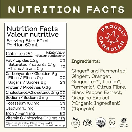 GREENHOUSE JUICE CO. Greenhouse Juice Organic Fiery Ginger Turmeric Wellness Shot AntiInflammatory Immune Support Vegan GlutenFree 12Count 60ml Glass Bottles - Image 5