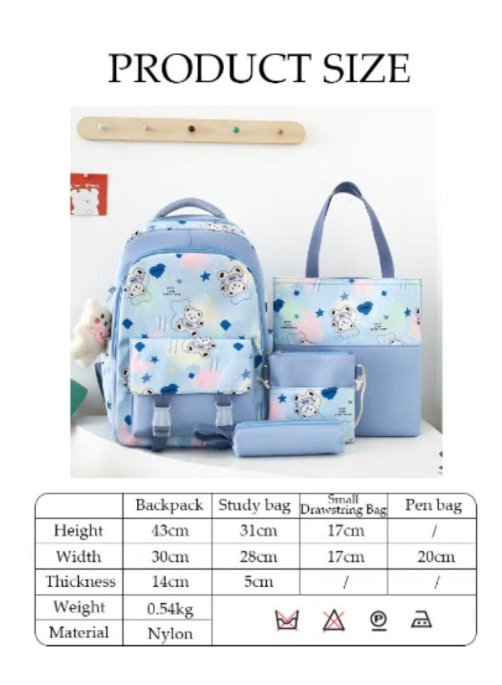 DUNISO Cartoon - Printed Schoolbag 4 - Piece Set | Cute Patterns, Practical and Eye - Catching - Image 4