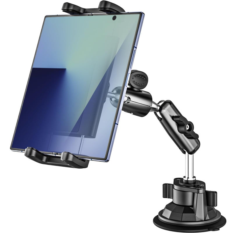 Dosvsi Z Fold Car Holder, [Super Suction Cup] Dashboard Windshield Mount for Foldable Phone, 360Â° Metal Arm Truck Tablet Phone Stand for Galaxy Z Fold 7 6 5 4 3 2, Pixel Fold, Galaxy Tab, 4-13" Device - Image 1
