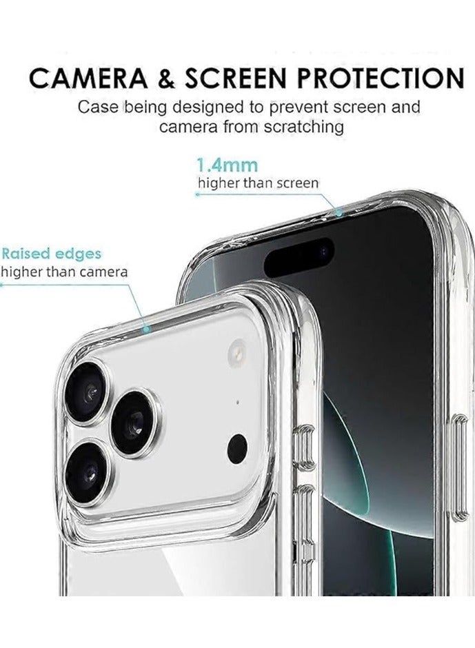 Case for iPhone 17 Pro 6.3 inch, Non-Yellowing Shockproof Phone Bumper Cover, Anti-Fingerprints, Anti-Fall Drop Protection, Anti-Scratch, Slim PC Clear Transparent Back Protective Cover with Soft TP - Image 3