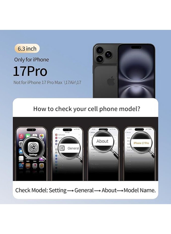 Case for iPhone 17 Pro 6.3 inch, Non-Yellowing Shockproof Phone Bumper Cover, Anti-Fingerprints, Anti-Fall Drop Protection, Anti-Scratch, Slim PC Clear Transparent Back Protective Cover with Soft TP - Image 2