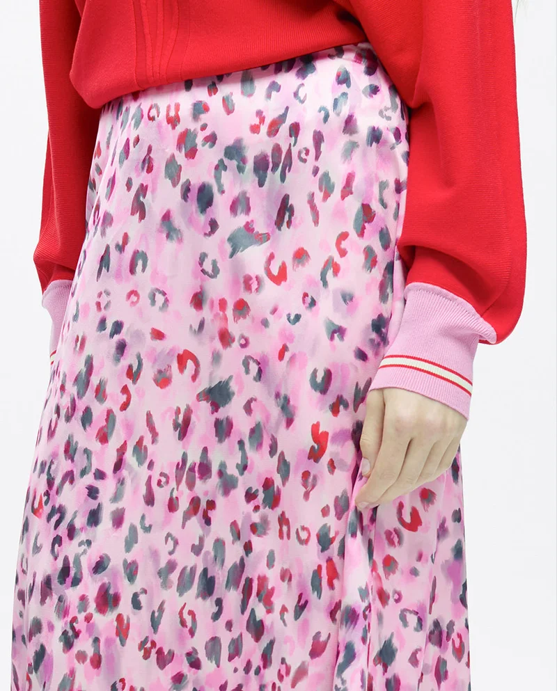 Lola Casademunt Animal Print A-line Midi Skirt