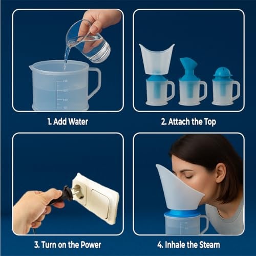 Dr.Odin Dr. Odin OSV 101 Single Layer Steamer Vaporizer for Cold, Cough, Face Steam, Steam Inhaler and Steamer Helps in Breathing Disorders (White & Blue) - Image 3