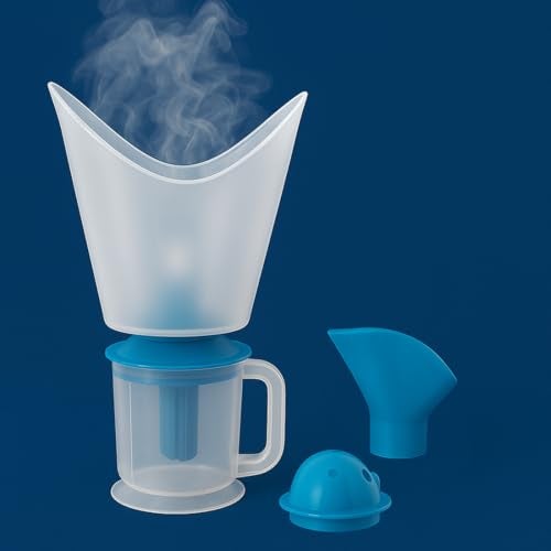 Dr.Odin Dr. Odin OSV 101 Single Layer Steamer Vaporizer for Cold, Cough, Face Steam, Steam Inhaler and Steamer Helps in Breathing Disorders (White & Blue) - Image 1