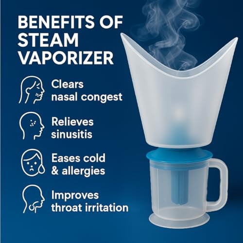 Dr.Odin Dr. Odin OSV 101 Single Layer Steamer Vaporizer for Cold, Cough, Face Steam, Steam Inhaler and Steamer Helps in Breathing Disorders (White & Blue) - Image 5