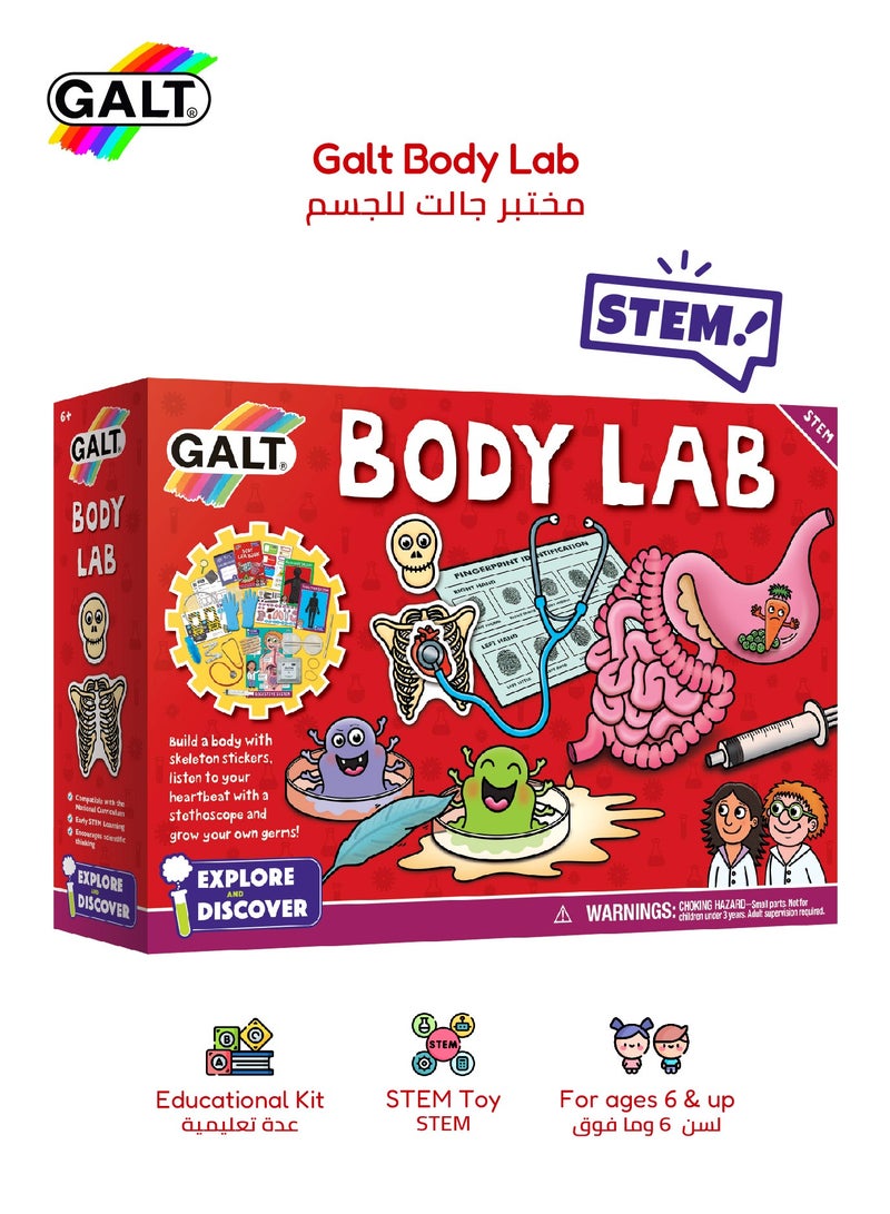 Galt Toys Body Lab Biology Science Kit for Children 6+ | 14 Fun Experiments | Explore and Discover STEM | Includes 32-Page Lab Book | Dimensions 31x7x22 cm - Image 1