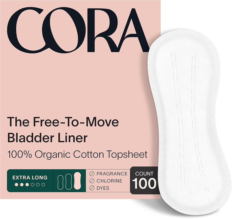 Cora Organic Feminine Care  100 Extra Long Bladder Liners Incontinence  Postpartum Pads and 36SS Applicator Tampon Multipack  UltraAbsorbent Unscented Natural NonToxic  Bundle Pack - Image 2