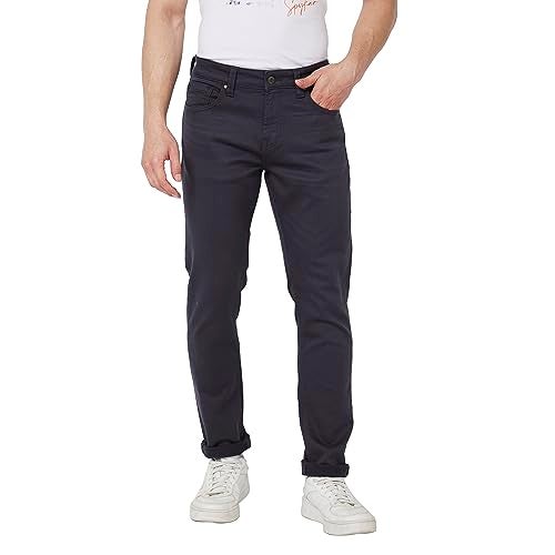 Spykar Men Dark Grey Cotton Stretch Slim Fit Narrow Length Clean Look Low Rise Jeans (Skinny) - Image 1
