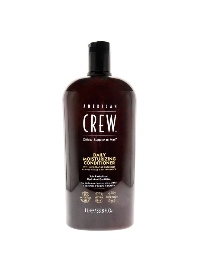 AMERICAN CREW Men's Conditioner by American Crew, Daily Conditioner for Soft, Manageable Hair, Naturally Derived, Vegan Formula, Citrus Mint, 33.8 Oz 