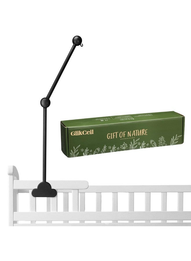 GlikCeil Wooden Baby Crib Mobile Arm 27.17 Inches Cloud Design Adjustable Baby Mobile Hanger for Crib Cot Bed Bassinet Wind Chimes Bed Bell Nursery, Black - Image 1