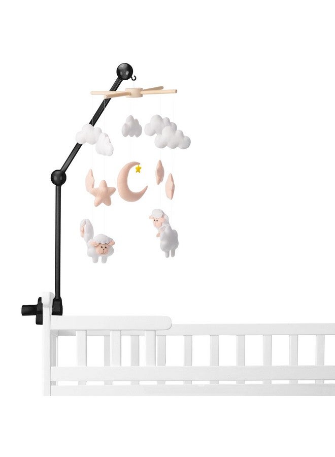 GlikCeil Wooden Baby Crib Mobile Arm 27.17 Inches Cloud Design Adjustable Baby Mobile Hanger for Crib Cot Bed Bassinet Wind Chimes Bed Bell Nursery, Black - Image 3