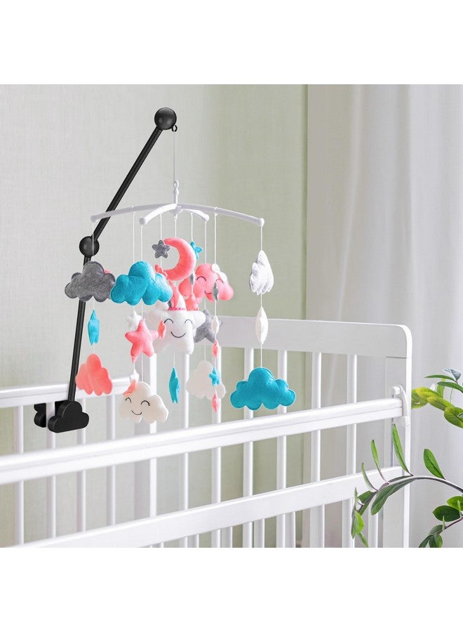 GlikCeil Wooden Baby Crib Mobile Arm 27.17 Inches Cloud Design Adjustable Baby Mobile Hanger for Crib Cot Bed Bassinet Wind Chimes Bed Bell Nursery, Black - Image 4