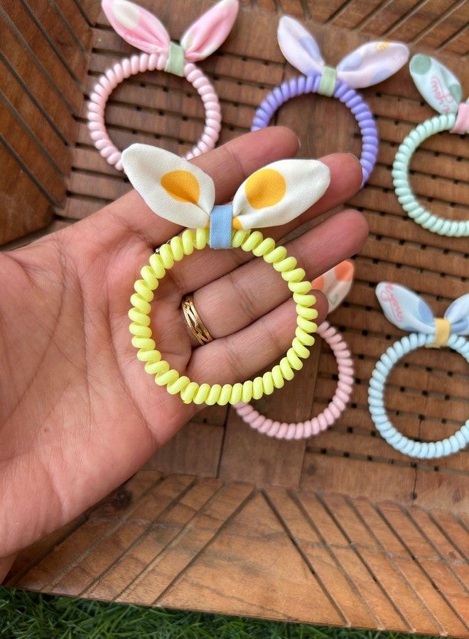 Radhya Accessories 5 Piece Rabbit Coil Hair Ties, Spiral Hair Ties, Phone Cord Hair Ties Multicolor Large Spiral Hair Ties, Mega Hair Coil Set for Thick, Curly Dent, Creaseless and No Headaches - Image 5