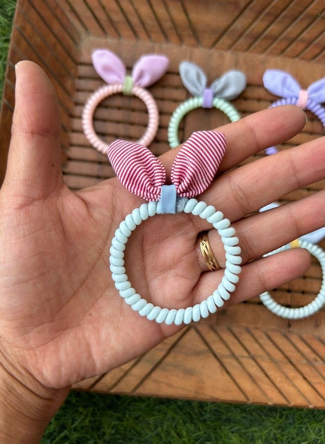 Radhya Accessories 5 Piece Rabbit Coil Hair Ties, Spiral Hair Ties, Phone Cord Hair Ties Multicolor Large Spiral Hair Ties, Mega Hair Coil Set for Thick, Curly Dent, Creaseless and No Headaches - Image 4