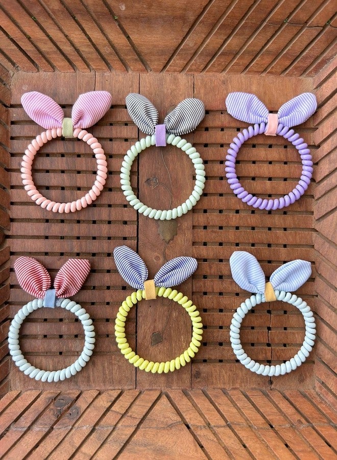 Radhya Accessories 5 Piece Rabbit Coil Hair Ties, Spiral Hair Ties, Phone Cord Hair Ties Multicolor Large Spiral Hair Ties, Mega Hair Coil Set for Thick, Curly Dent, Creaseless and No Headaches - Image 2