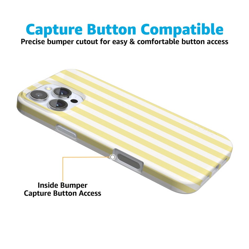 Casely iPhone 16 Pro Case | Butter Yellow Stripes | Sunday Best | Compatible with MagSafe | Classic Ultra Slim Design - Image 5