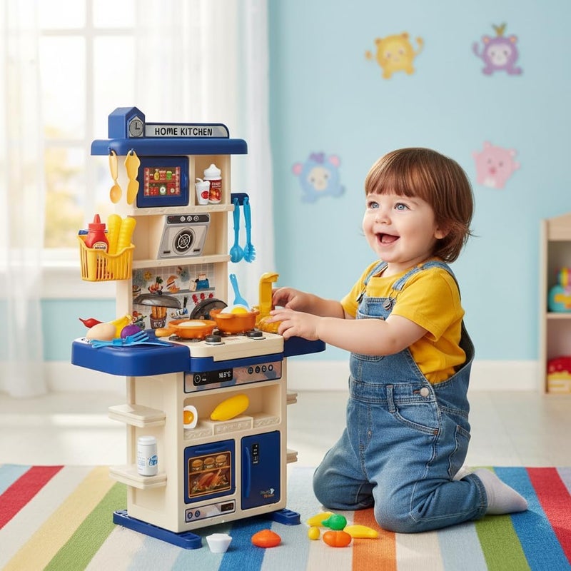 Ghazal Toys Kitchen Toy Pretend Play Set with Music and Light, ABS Plastic, 79x50.5x80cm, for Boys and Girls Ages 3-8 Years - Image 1