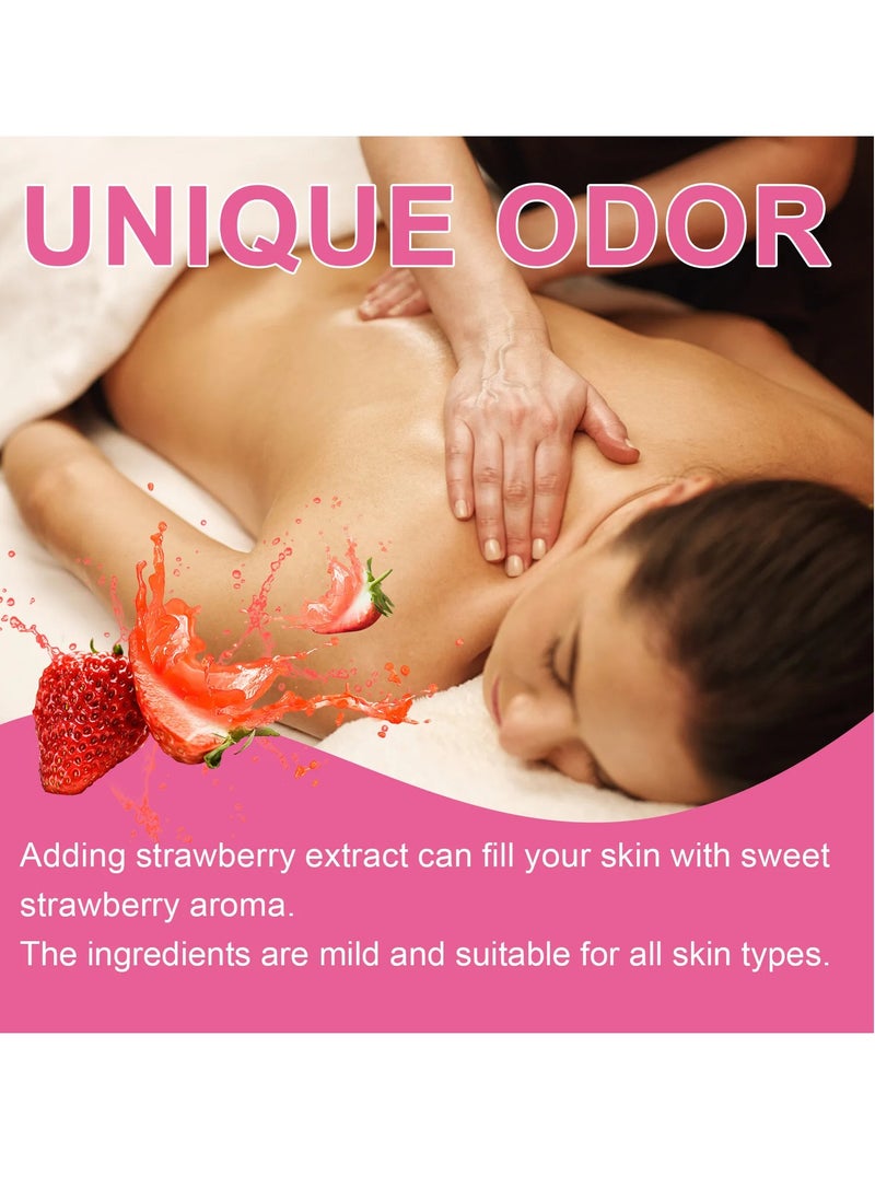 OUHOE - Body Juice Massage Oil,  Natural Handcrafted Body Moisturizing Oil, Nourishing Relaxing Strawberry Scented Body Oil, Aromatherapy Glow Anti Dark Spots Strawberry Serum For Body Massage - Image 1