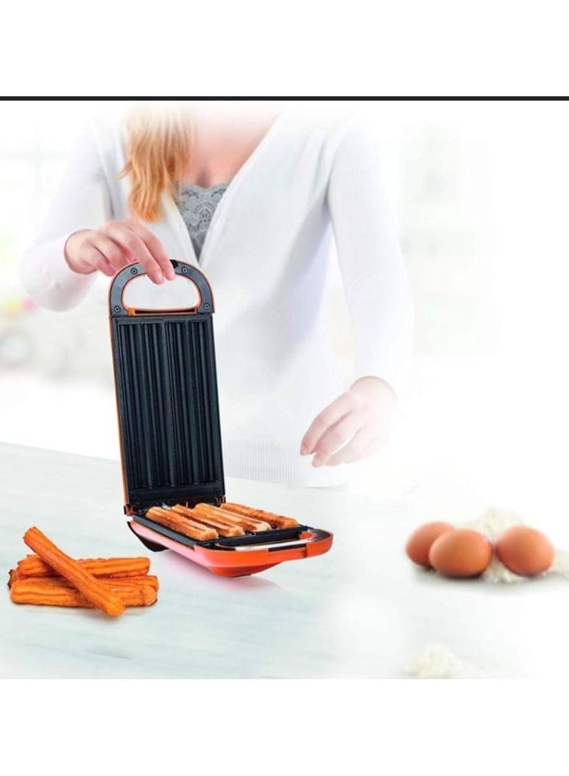 صانع التشورو مع 4 فتحات، صانع معجنات التشورو الكهربائية غير اللاصقة / صانع الوافل للوجبات الخفيفة والإفطار والمدرسة - آلة تشورو سهلة الاستخدام للحلويات محلية الصنع - Image 3