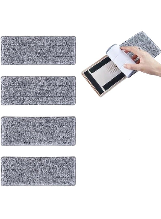 4 Pack Replacement Mop Head Pad - Microfiber Cleaning Pads, Absorbent Cloth Fits Velcro Mop (Grey) - Image 1