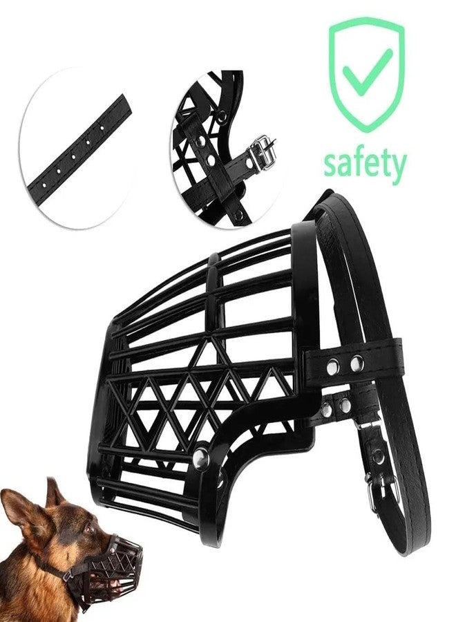Fondle Adjustable Dog Muzzle, Black, Large Size, Lightweight Basket Design, Prevents Biting Barking and Chewing, Breathable with Padded Comfort, Quick Release Buckle (6) - Image 3