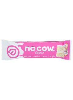 No Cow No Cow Protein Bars, Birthday Cake, 20g Plant Based Vegan Protein, Keto Friendly, Low Sugar, Low Carb, Low Calorie, Gluten Free, Naturally Sweetened, Dairy Free, Non GMO, Kosher, 1 Count  - Image 1