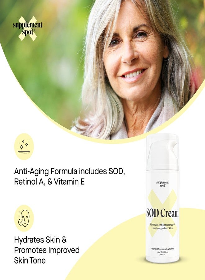Supplement Spot Superoxide Dismutase (SOD) Anti-Aging Cream - Face Moisturizer for Fine Lines & Wrinkles, Smooth & Firm Skin, Youthful Glow, Antioxidant-Rich Skincare, (3.4 oz 2 Pack) - Image 5