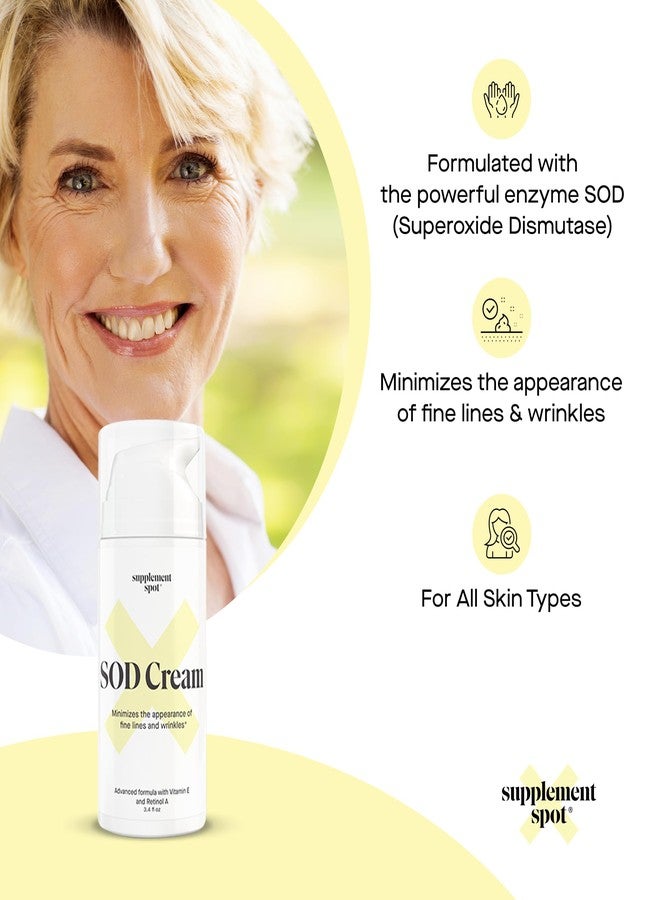 Supplement Spot Superoxide Dismutase (SOD) Anti-Aging Cream - Face Moisturizer for Fine Lines & Wrinkles, Smooth & Firm Skin, Youthful Glow, Antioxidant-Rich Skincare, (3.4 oz 2 Pack) - Image 3