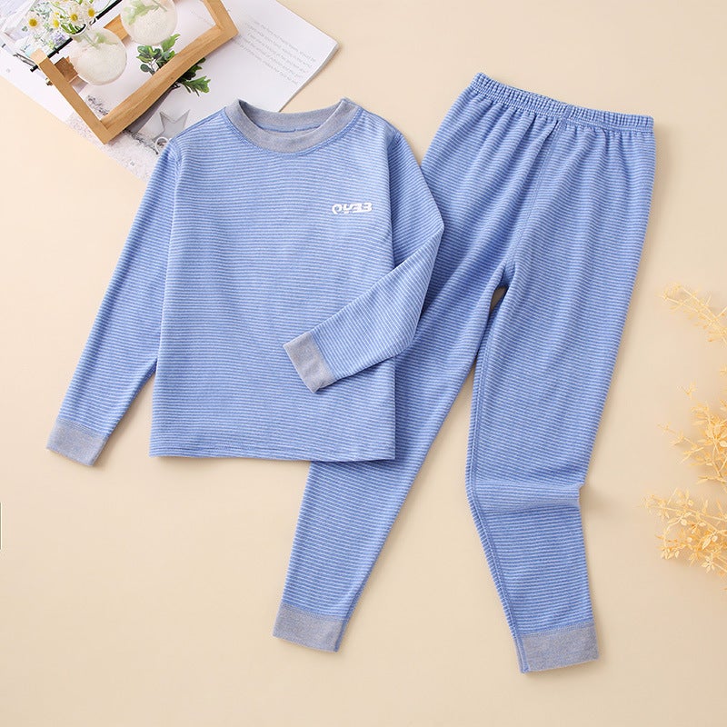 Baby Cashmere Silk Thermal Underwear Children'S Pajamas Large Children'S Backing Shirt Boys And Girls Autumn Clothes Autumn Pants Suit Winter - Image 1