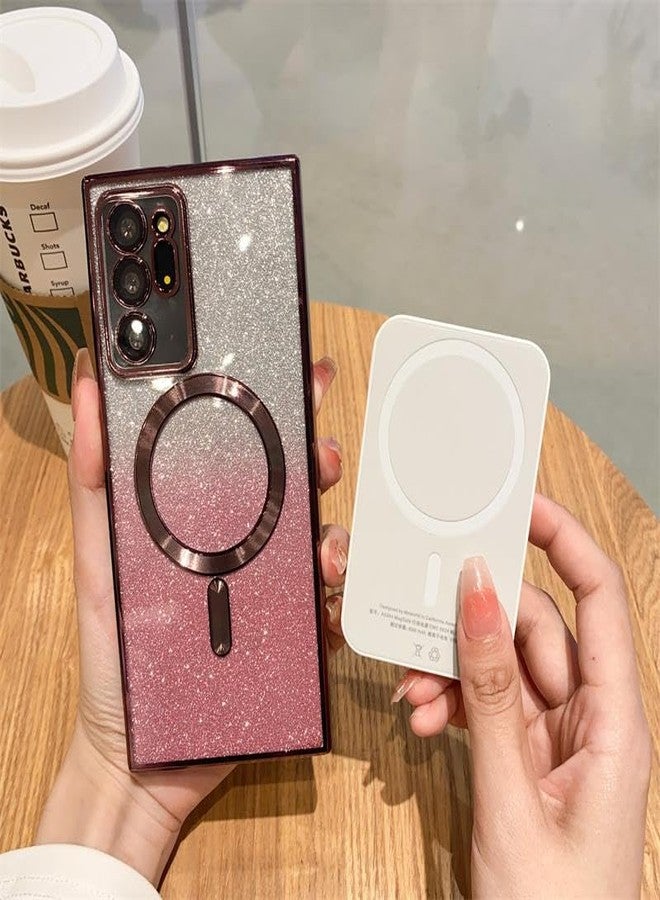 Doowear جراب Doowear لهاتف سامسونج جالاكسي نوت 10 بلس، مغناطيسي لامع [يدعم شاحن Magsafe]، مقاوم للخدش والصدمات، مطلي فاخر، شفاف، يوفر حماية كاملة للكاميرا، غطاء هاتف لهاتف سامسونج جالاكسي نوت 10 بلس - وردي - Image 4
