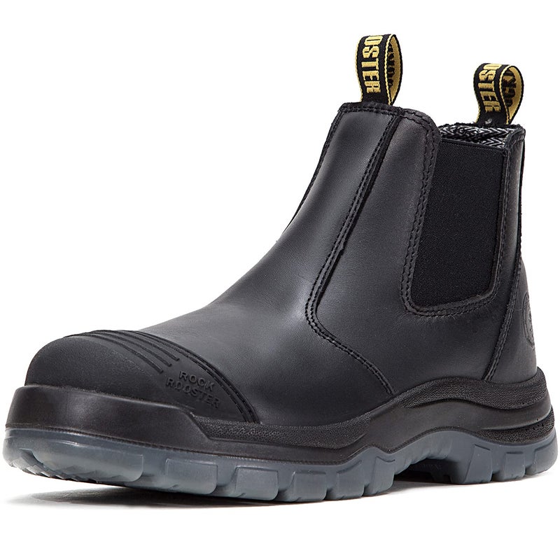 ROCKROOSTER Mens Work Boots 6 inch Steel Toe Pull On Safety Leather Chelsea Work Shoes Static DissipativeAK227 US 14 - Image 2