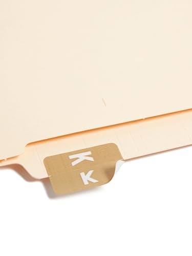 Smead AlphaZ ACCS Color-Coded Alphabetic Label, K, Light Brown, 100 Labels per Pack (67181) - Image 4