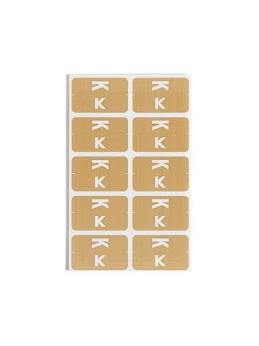 Smead AlphaZ ACCS Color-Coded Alphabetic Label, K, Light Brown, 100 Labels per Pack (67181) - Image 2