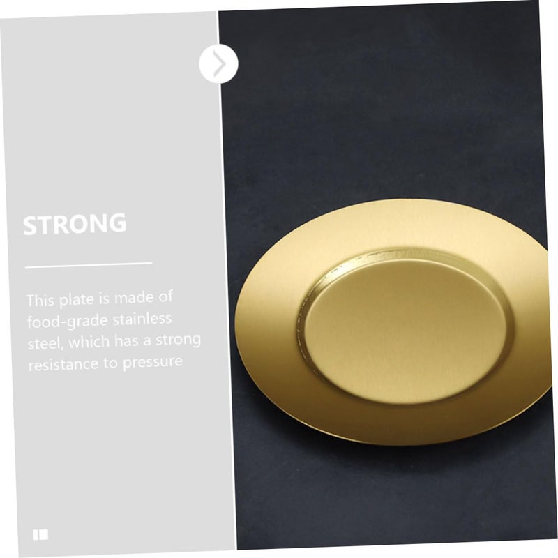 Stainless Steel Round Dinner Plate 18cm Reusable For Dessert Serving Home Kitchen BBQ - Image 5
