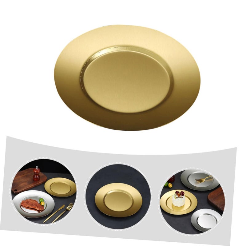 Stainless Steel Round Dinner Plate 18cm Reusable For Dessert Serving Home Kitchen BBQ - Image 4