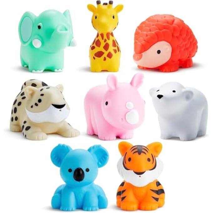 BATH TOYS, 8 PCS CUTE ANIMAL BABY AND TODDLER BATH TOY FOR TODDLERS 1-3 2-4, FLOATING TOYS FOR 1 YEAR OLD BOY GIRL, NEW BORN BABY BATHTUB WATER TOYS, PRESCHOOL TODDLER POOL TOYS - Image 2