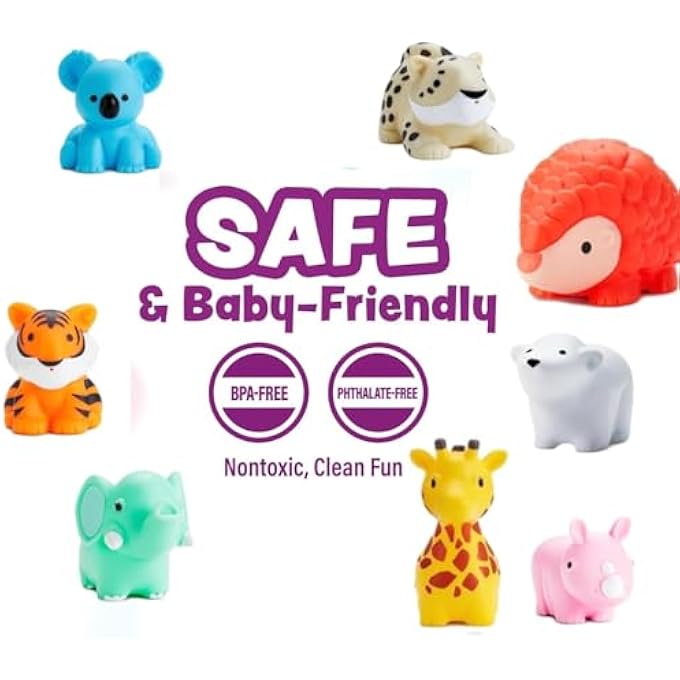 BATH TOYS, 8 PCS CUTE ANIMAL BABY AND TODDLER BATH TOY FOR TODDLERS 1-3 2-4, FLOATING TOYS FOR 1 YEAR OLD BOY GIRL, NEW BORN BABY BATHTUB WATER TOYS, PRESCHOOL TODDLER POOL TOYS - Image 3