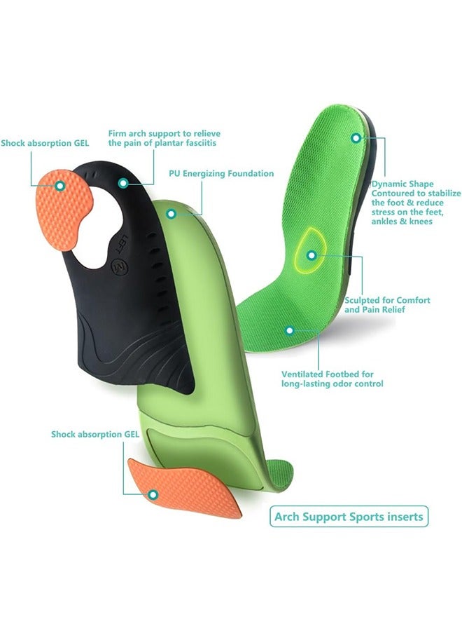 Ant Heavy Duty Orthotics Insoles for Flat Feet, Breathable Comfort Flat Feet Insoles, Arch Support to Reduce Feet Pain (M, Men's 8-10/Women 9-11) - Image 2