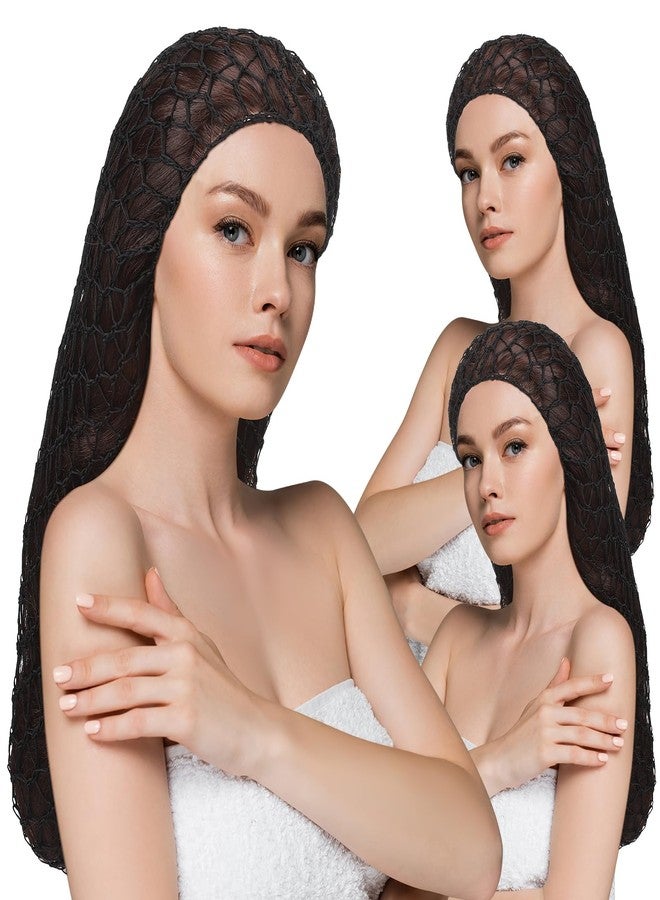XLSXEXCL 5 Pcs Snoods for Women Hair, Extra Large Hair Nets Mesh Hair Net Crochet Mesh Sleep Bonnet Length Rayon Mesh Wrap for Curly Hair - Image 1
