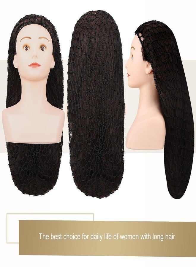 XLSXEXCL 5 Pcs Snoods for Women Hair, Extra Large Hair Nets Mesh Hair Net Crochet Mesh Sleep Bonnet Length Rayon Mesh Wrap for Curly Hair - Image 2