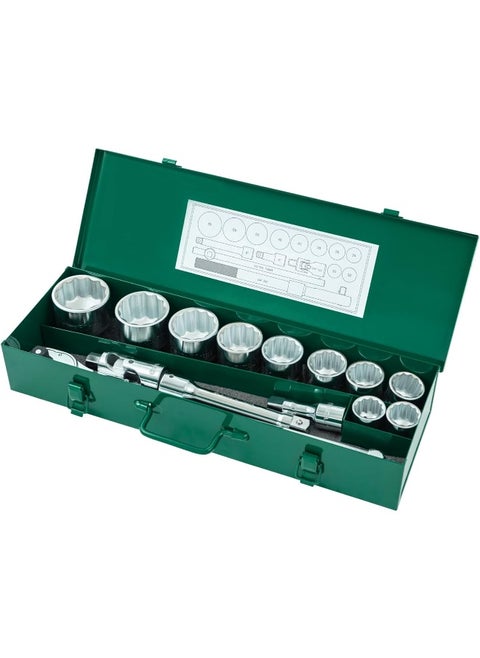 SATA, 15 Pc. 3/4" Drive 12 Point Metric Socket Set 30-60 mm