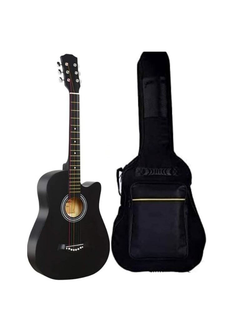 Megarya Megarya accoustic guitar black with bag  - Image 1